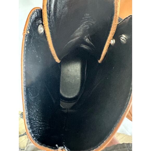 Marc Fisher LTD Happy Leather Boots Lace up Combat Tan Size 5.5 - Picture 8 of 11